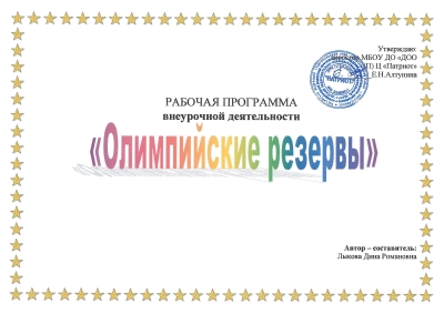 Программа дополнительного образования &quot;Олимпийские резервы&quot;